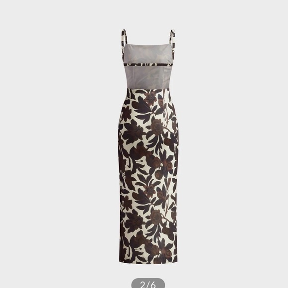 Commense backless print split zipper dress - Picture 3 of 8